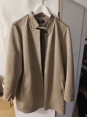 ONLY Übergangsjacke, Beige, Gr. XL - Top Zust. Velouroptik