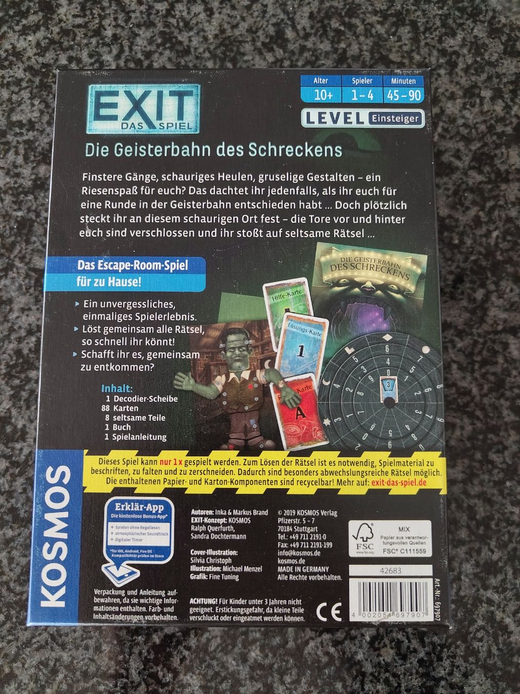 Kosmos Spiele: Gebraucht: Exit - das Spiel: Geisterbahn des Schreckens – Gebraucht aus Meisterschwanden von Boni4 2