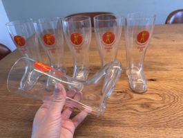 6 Schützenglas Stiefel Bierglas