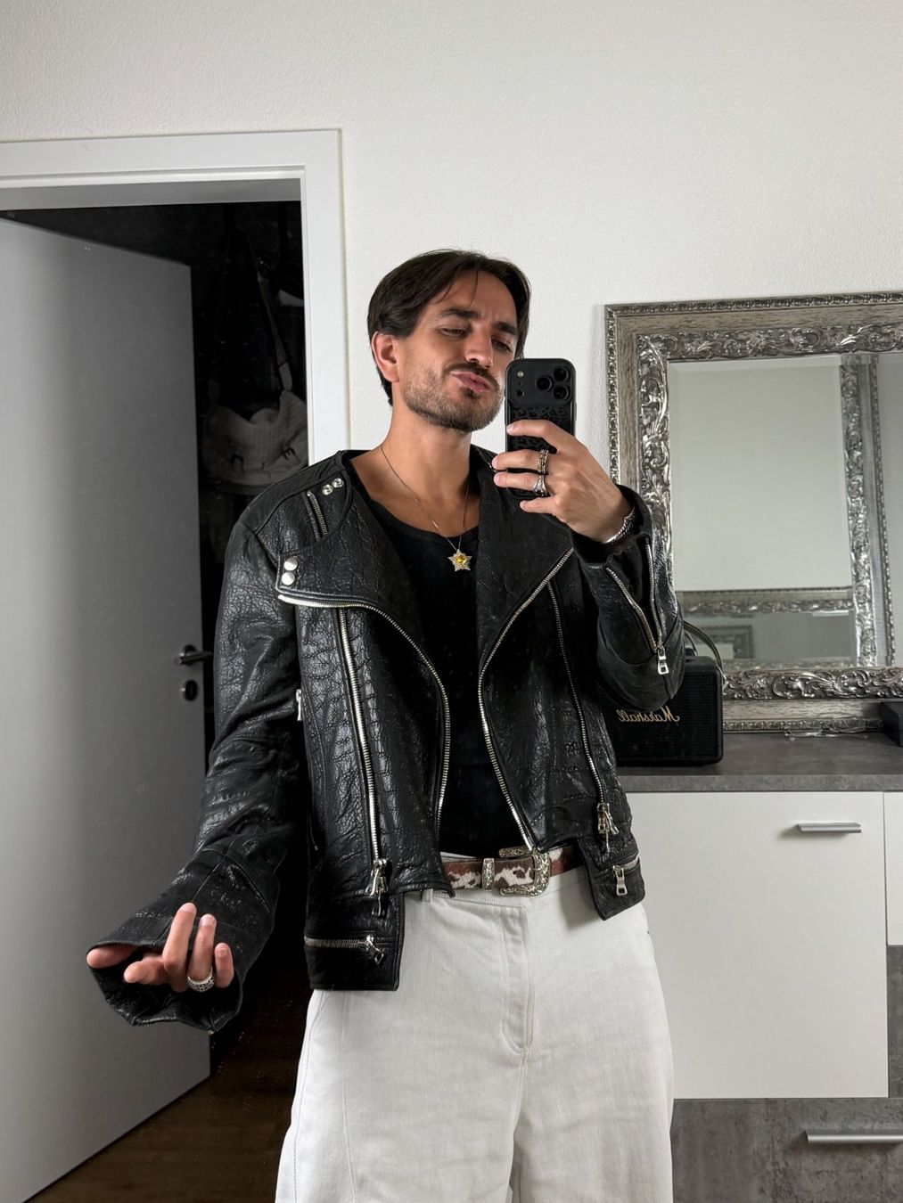 Balmain Jacken: Balmain FW18 Double-Zip Quilted Lambskin Biker Jacket – Gebraucht aus Biel/Bienne von sami0788480082 1