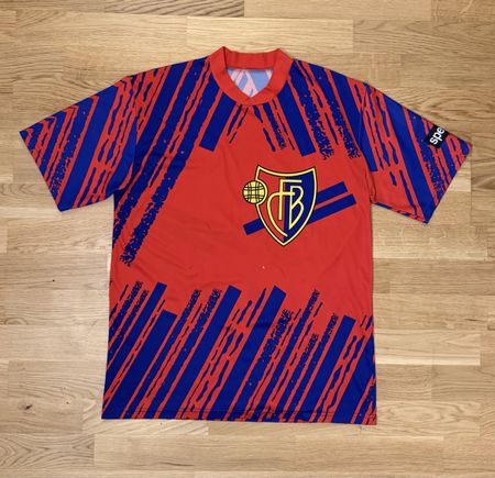 Vintage Fc Basel Trikot We Play Fair Rotblau