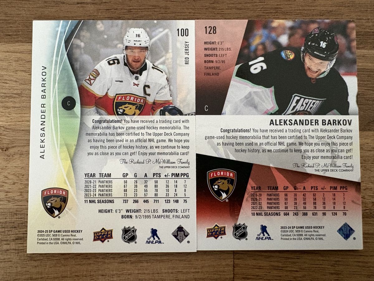 NHL Carte collezionabili: 2 x Game Jersey Card Aleksander Barkov – Nuovo (secondo la descrizione) da Uttigen venduto da Brainbug 1
