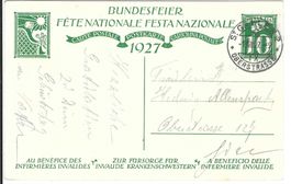 Bundesfeierkarte 1927 1.VIII. gest.