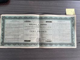 Französischer „Billet à Ordre“ über 100 Francs