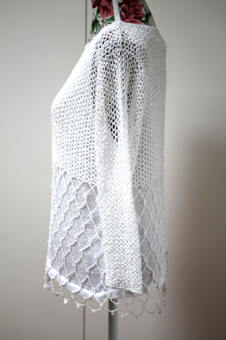 Maglioni & Felpe: Damen Strick Pullover weiss Netzmuster gehäkelt Cut out – Nuovo (secondo la descrizione) da Hüttwilen venduto da pinti55 1