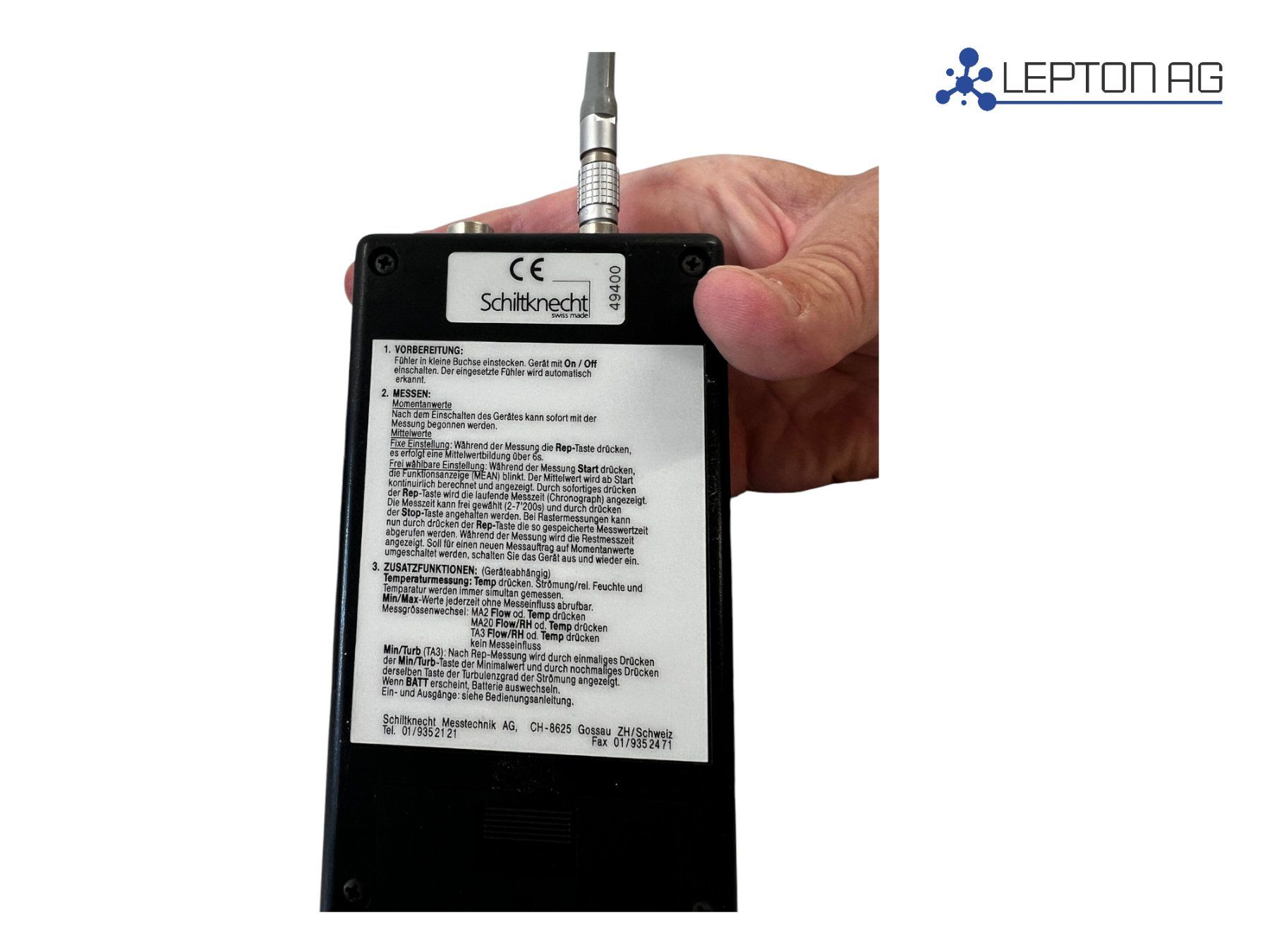 Accessori da laboratorio: Schiltknecht MiniAir20 Anemometer Handmessgerät – Usato da Niederdorf venduto da LeptonAG_Labor 4