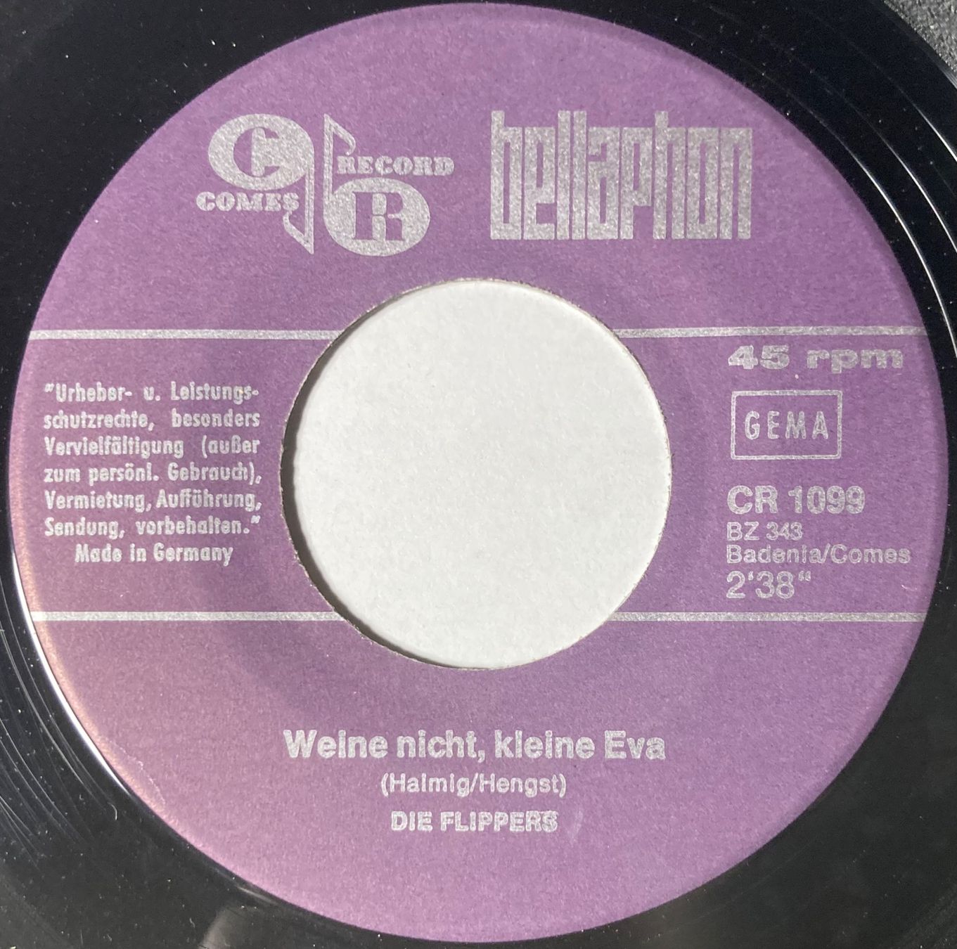 Dischi in vinile: DIE FLIPPERS - WEINE NICHT, KLEINE EVA – Usato da Poliez-Pittet venduto da Newtown-Records 2