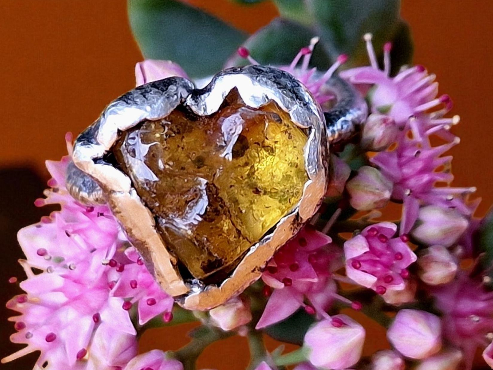 Anelli: Statement-Ring Silber 960 & Bernstein, Grösse 56 – Nuovo e nell'imballaggio originale da Aarau venduto da Schmuckhoehle_MD 2
