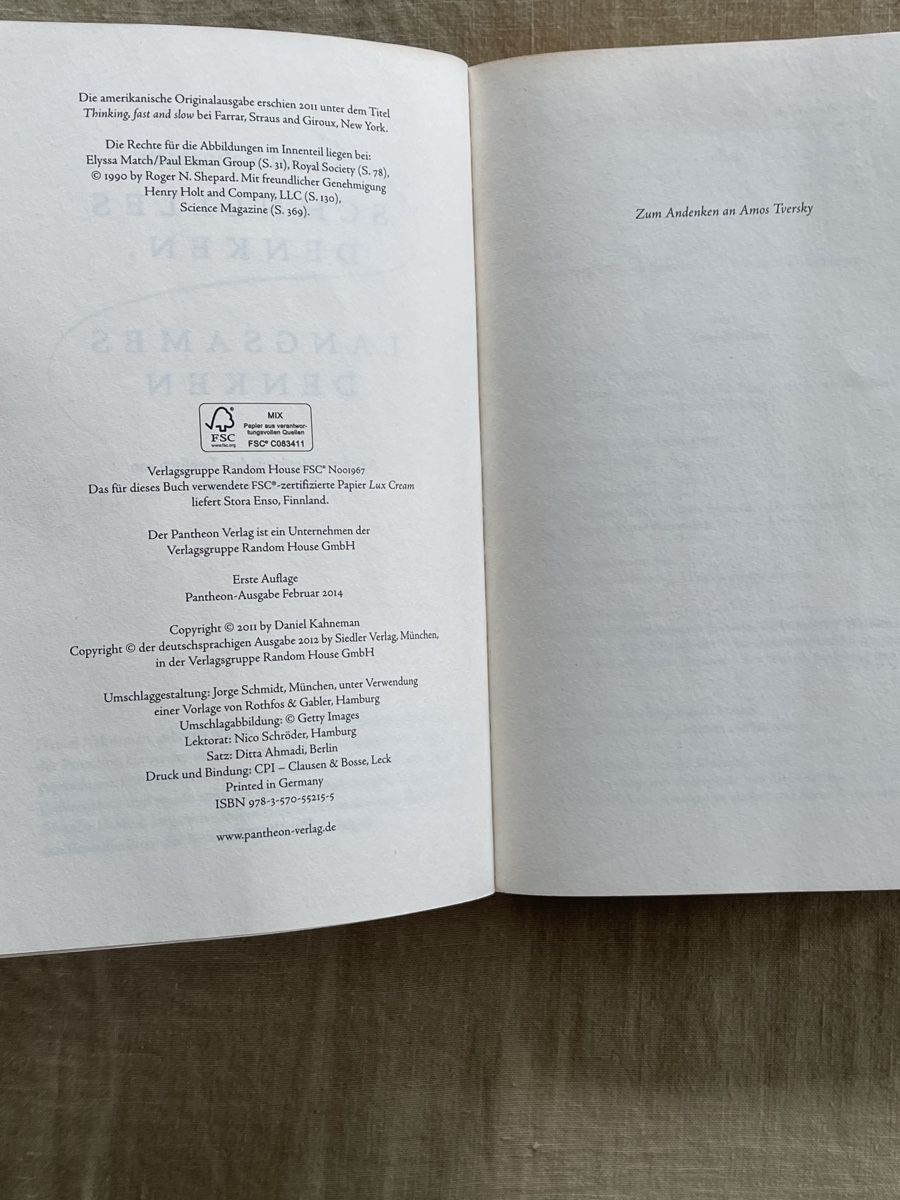 Libri: Schnelles Denken, langsames Denken - Daniel Kahneman – Usato da Hirzel venduto da carta9 2