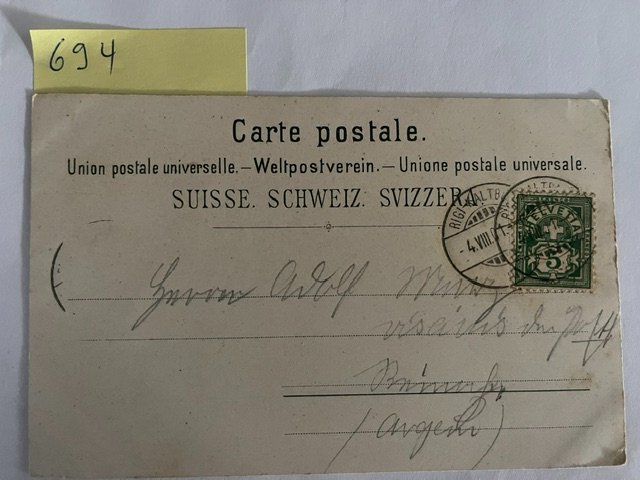 Cartoline postali: Gruss von Rigi-Känzeli, 1901 – Usato da Niederwil AG venduto da dahu75 1