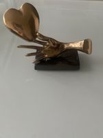 Sculpture bronze main coeur LOHE signée art déco