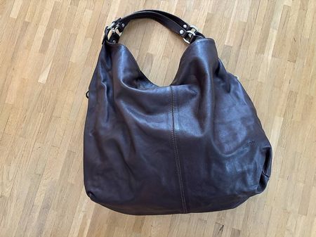 XXL Lederhandtasche dunkelbraun