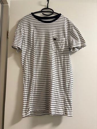 T-Shirt Damen, Grösse S, Basic Fit, blau weiss Tom Tailor