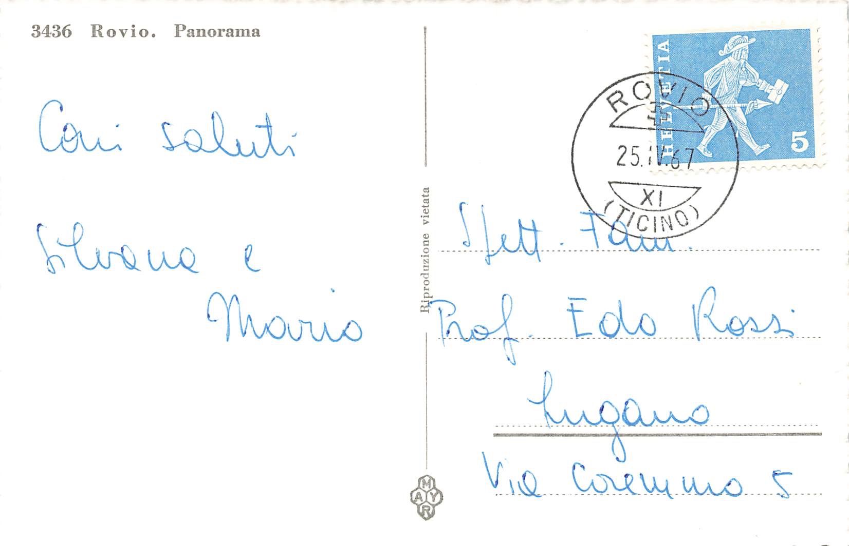 Cartoline postali: Rovio Val Mara Ti – Usato da Biasca venduto da Blenio71 1