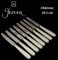 8 Couteaux Jezler Suisse 800Silb Modèle Château 