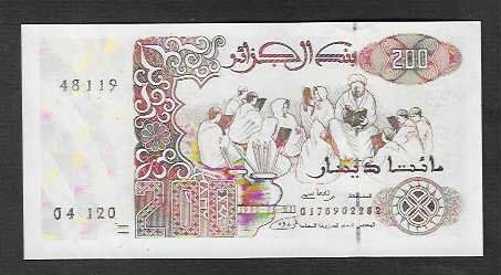 Banconote: Algerie  200  Dinars  1992  Bankfrisch – Nuovo (secondo la descrizione) da Gordola venduto da coinsandnotes