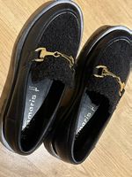 Tamaris Loafer schwarz Gr. 38 mit goldener Schnalle