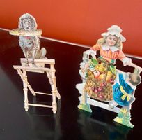 Antike AUFSTELLFIGUREN aus Karton, frühes 20. Jh., Rarität!