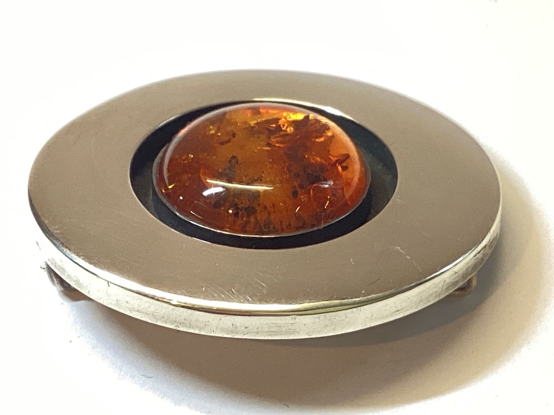 Spille & Fermagli: Original alte Bernstein 925 Silber Brosche mit Punzen – Usato da Eglisau venduto da mar_5rn2