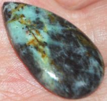 Cabochon L-2933 – Gem Silica (Chrysokollvarietät) – 35x20mm