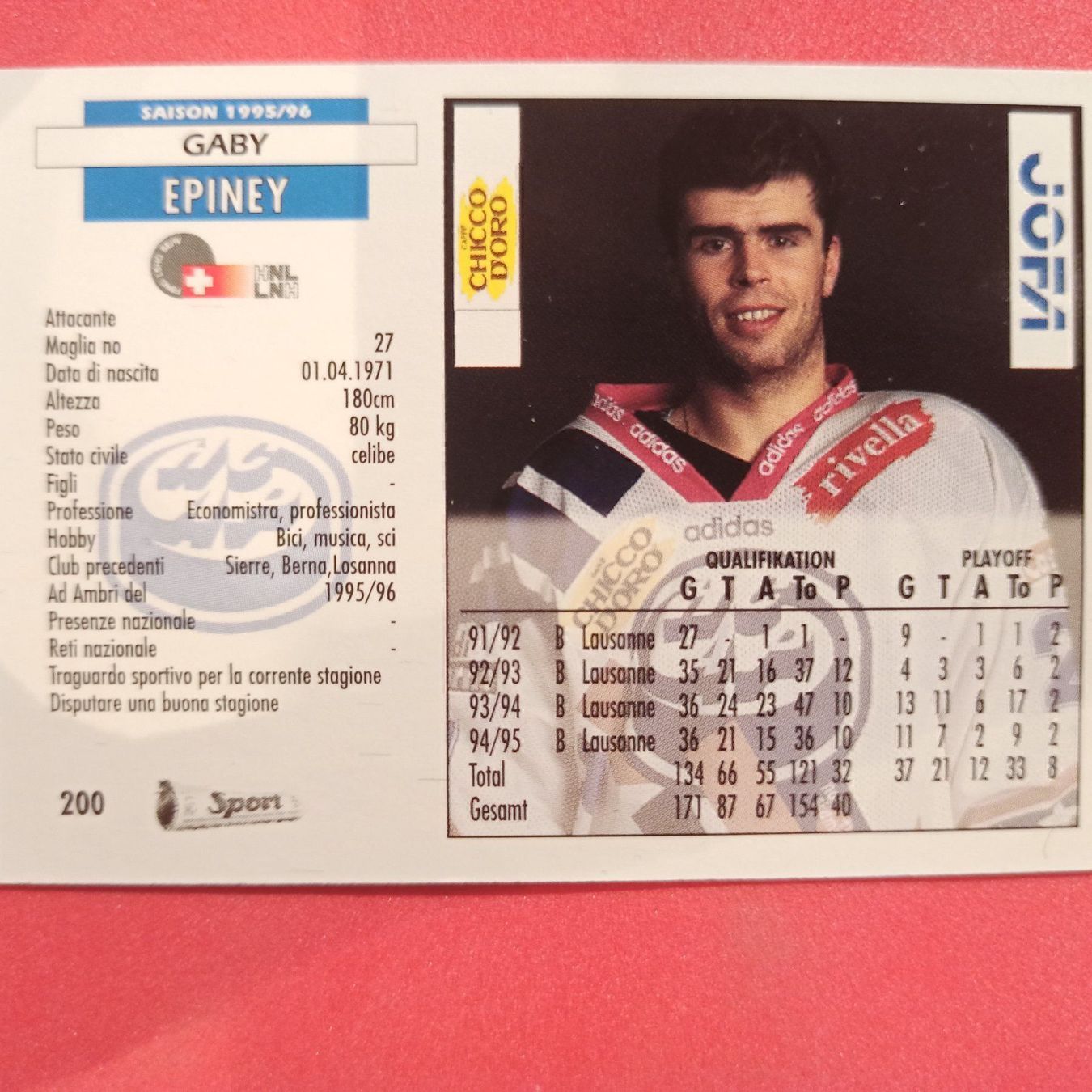 Sammelbilder & Trading cards: Gaby Epiney - HC AMBRI - 1995/96 – Gebraucht aus Dübendorf von kb86_MOVIE 1