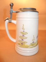Sammel Bierhumpen Bier Krug Glas Haldengut 1989 Zinndeckel