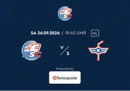 3 Sitzplatz-Tickets ZSC – Kloten | 26.09.2026 | 19:45 Uhr