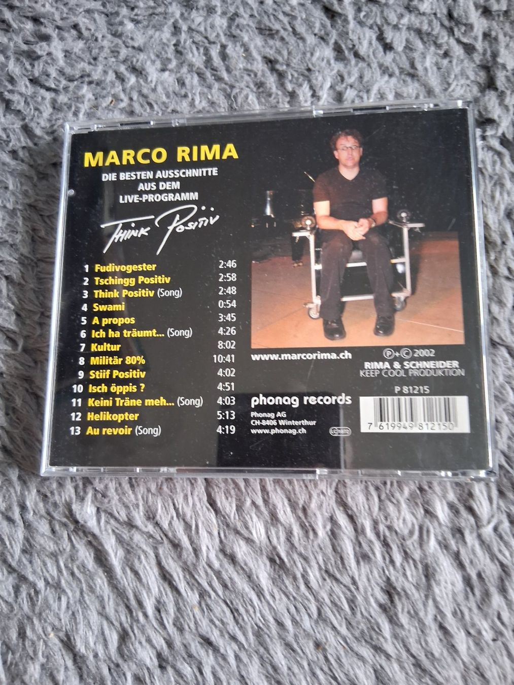CD: MARCO RIMA     THINK POSITIV        CD – Usato da Wetzikon ZH venduto da Ramones01 1