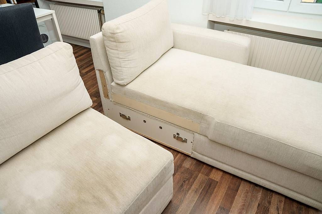 Sofas: Eck-Sofa mit Bettfunktion & Stauraum, creme/beige – Gebraucht aus Olten von Klapsi 4