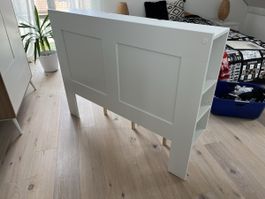 Bett Kopfteil mit Ablage, weiss, 140 cm