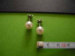 Perlen Ohrstecker Silber