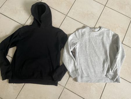 H&M Hoodie schwarz + Friboo Sweatshirt grau, Gr.158/164 Top