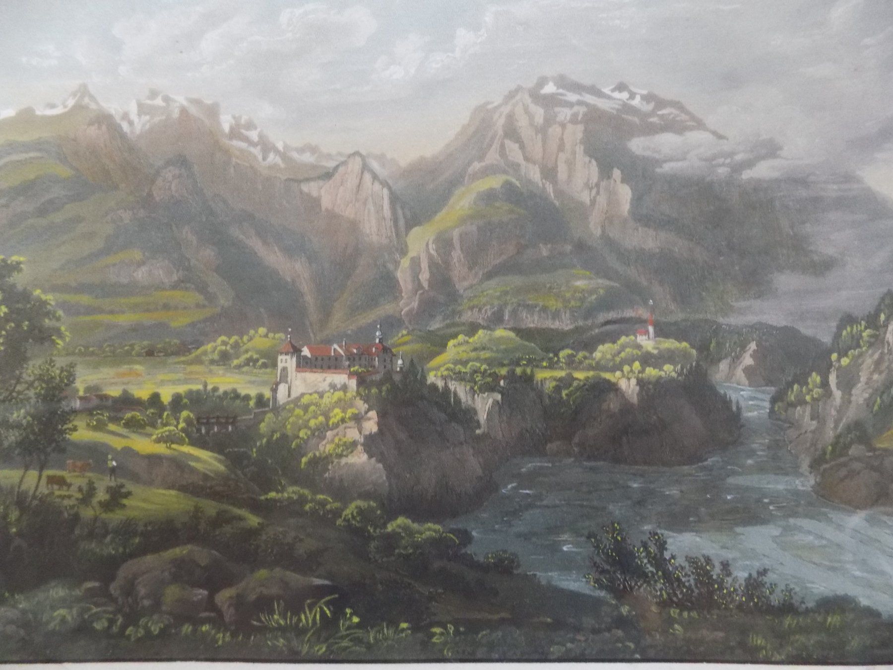 Incisioni: Schloss Rhäzüns Calanda von Bleuler – Usato da Risch venduto da Rischli15 4