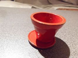 Setzkasten Blumentopf mit Teller, rot
