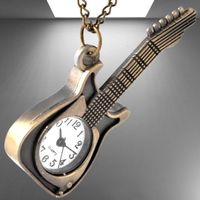 🎸Vintage Gitarrenförmige Quarz-Taschenuhr–Musik & Eleganz⏳
