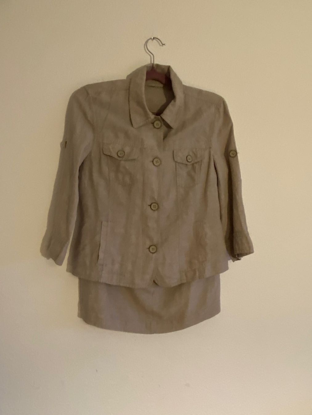 Giacche: Leinen Blazer & Rock, Gr. 38 in der Farbe beige – Usato da Rüschlikon venduto da Emma01 4