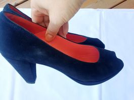 PUMPS POS de ROUGE ITALY 40 LEDER SCHUHE PEEPTOOS TOP