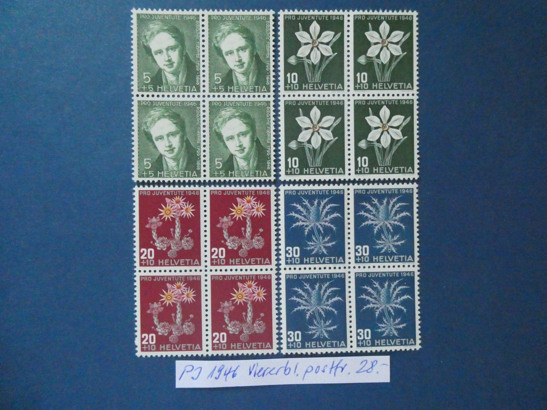 Tutti i francobolli: PJ 1946 postfrische ** Viererblöcke – Usato da Lausen venduto da Herbamare01