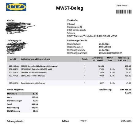 Neuwertiges Bett inkl Kopfteil 140 x 200