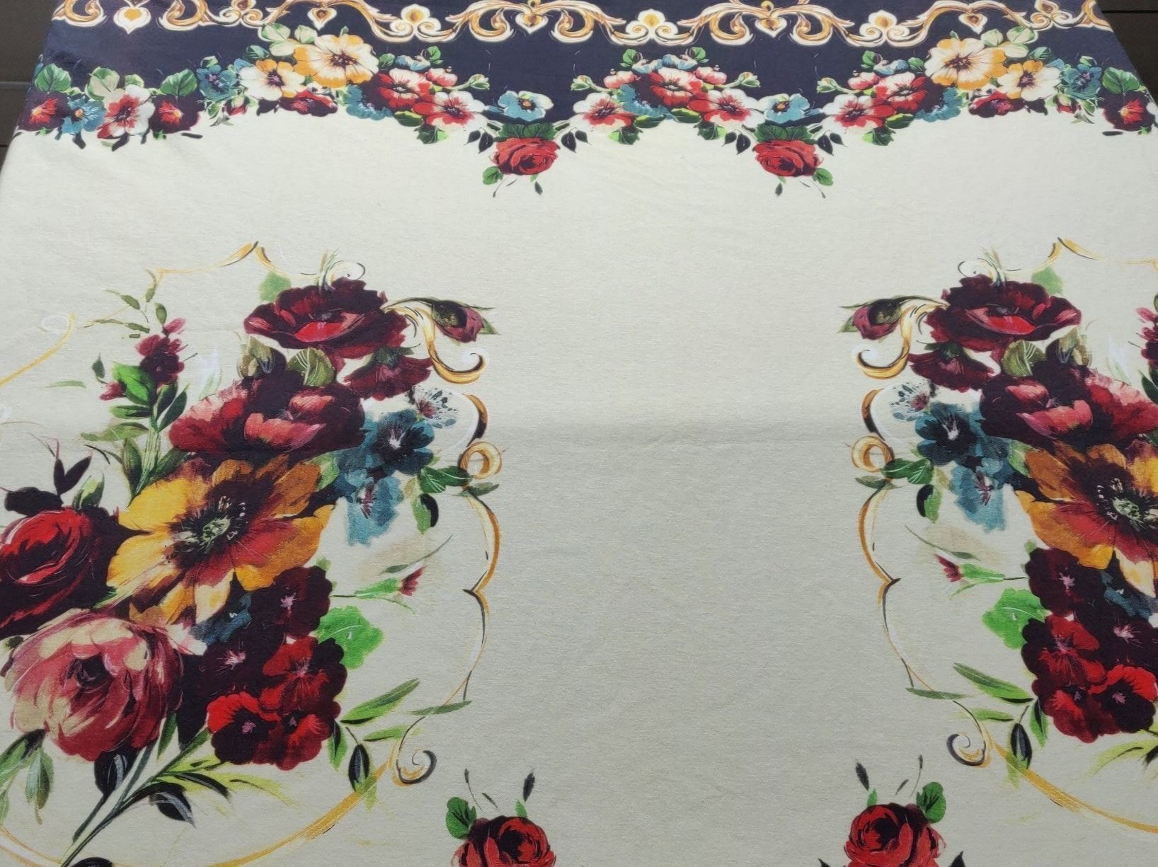 Tessuti: Stoff Baumwolle Jersey L1.35x1.27 Panel Bouquet classico – Nuovo (secondo la descrizione) da Lufingen venduto da Voyager7 5