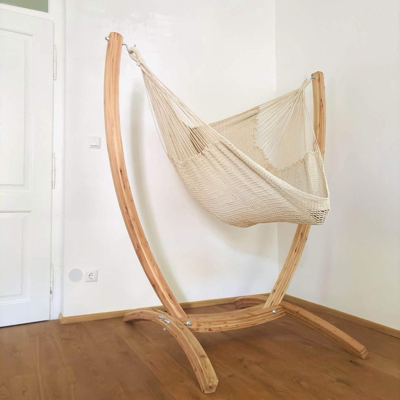 Poltrone pensili da giardino: MacaMex Netz-Hängesessel-SET ecru Baumwolle – Nuovo e nell'imballaggio originale da Tulln venduto da HaengemattenShop