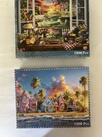  2 Stk Puzzle "Window view" 1000 Teile vollständig mit Box