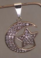 Anhänger 925 Silber mit synthetischen Steinchen