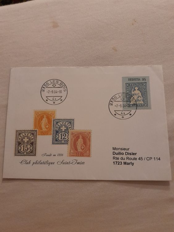Lettre philatélique Club Saint-Imier, oblitérée 1994! (D'occasion) à ...