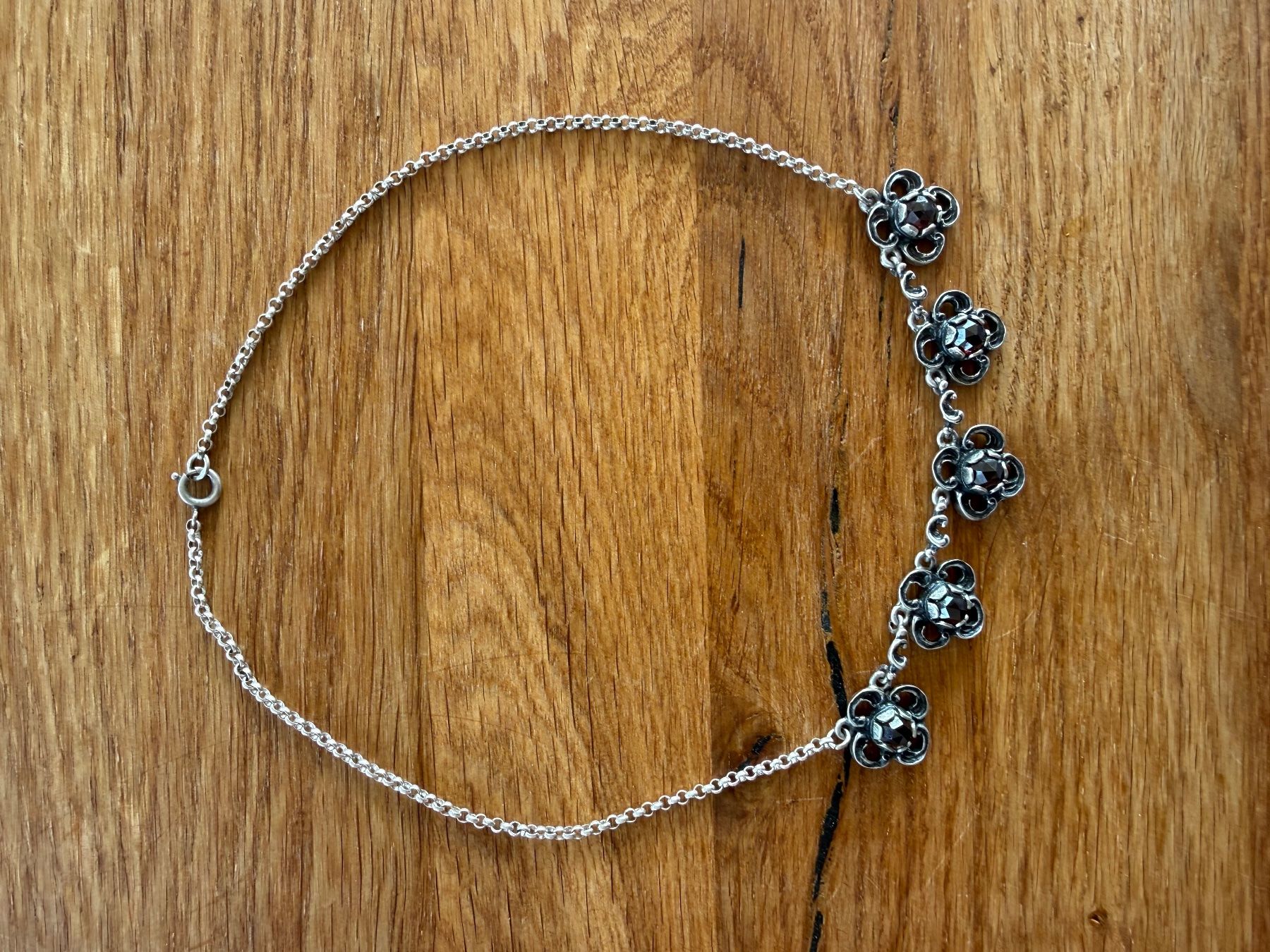 Catenine: Halskette Silber mit Granatblüten – Usato da Zürich venduto da AngelaZeh 1