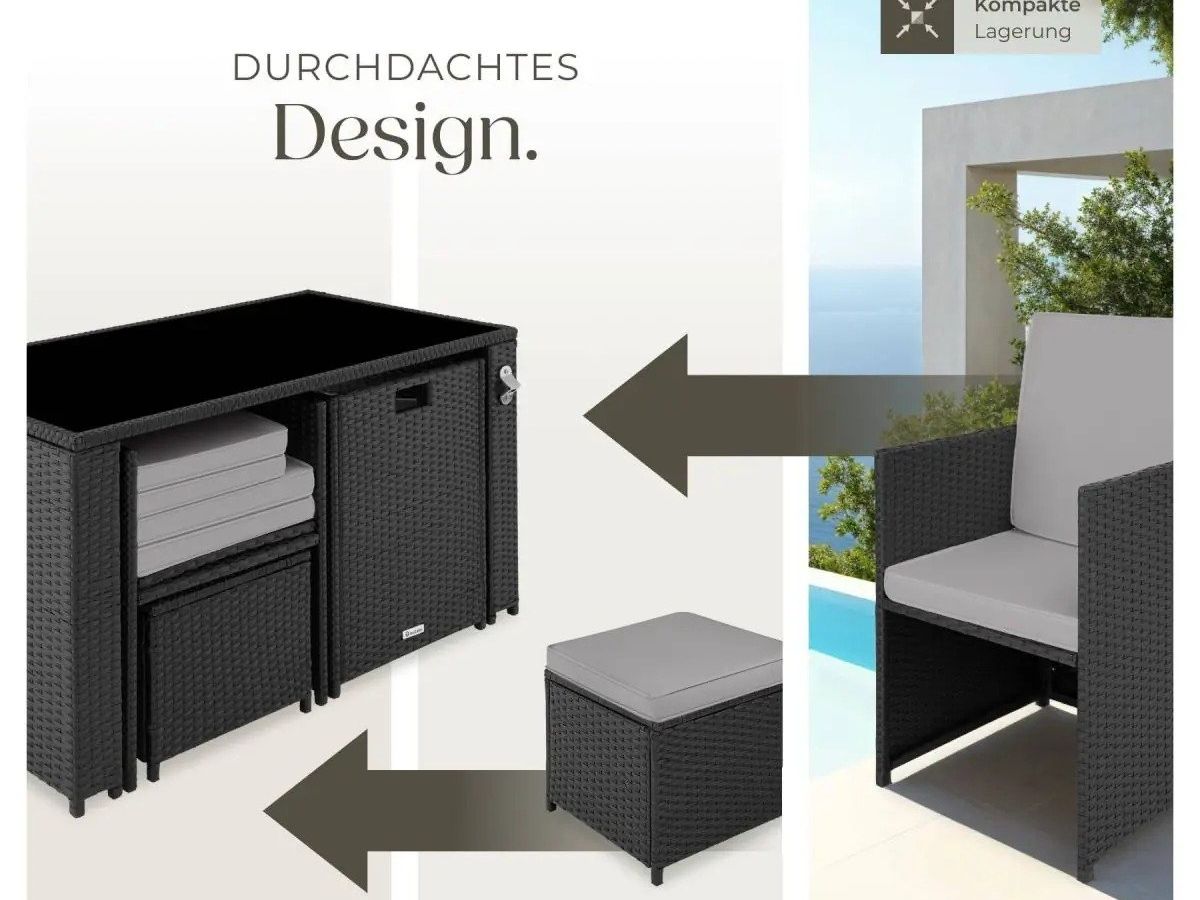 Set di tavolo e panche: Rattan Sitzgruppe 5 Personen Gartenmöbel Set KORELLA – Nuovo e nell'imballaggio originale da Lachen SZ venduto da sw3zzy 4