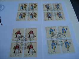 Pro Patria 1990, FDC Satz + 4erblocks, 5 Belege