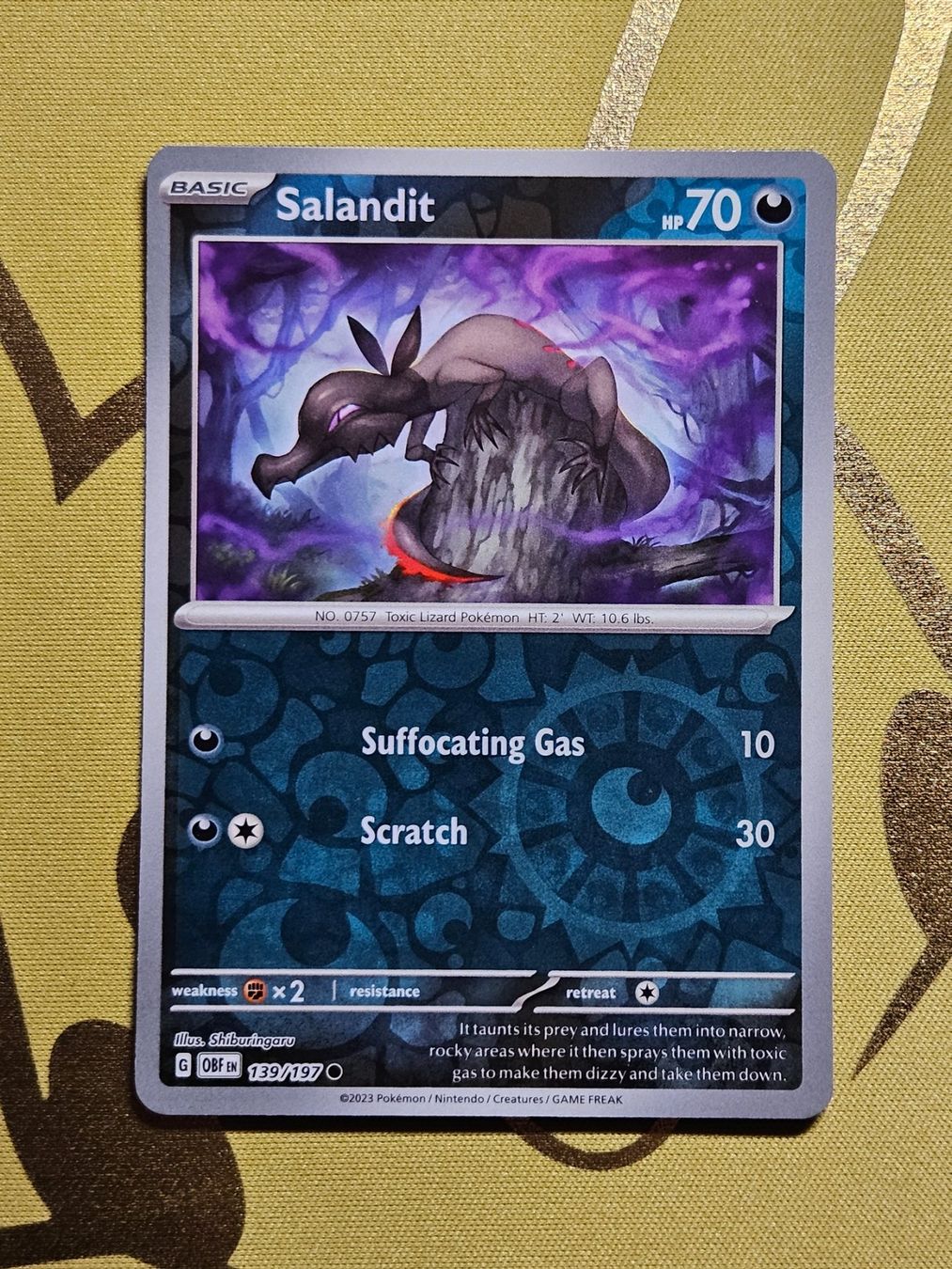 Pokémon Sammelbilder & Trading cards: Obsidian Flames - Salandit 139/197 EN – Gebraucht aus Bellinzona von Pokemarco