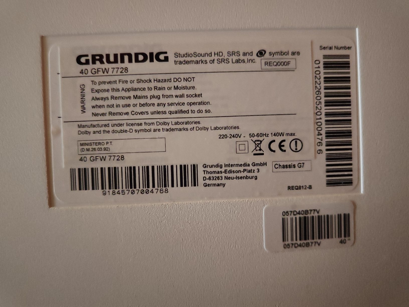 Grundig Televisori: Grundig 40 GFW 7728 – Nuovo (secondo la descrizione) da Camorino venduto da RF72 1