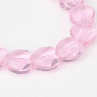 5 Herz Glas Luxus rosa facett. 16x16x8mm